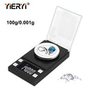 yieryi 100g/50g/20g/10g Electronic Scales 0.001 LCD Digital Scale Jewelry Medicinal Herbs Portable Lab Weight Milligram Scale