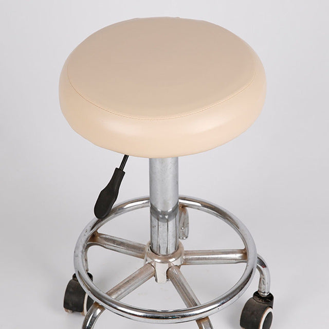 New Elastic PU Leather Round Stool Chair Cover Waterproof Pump Chair Protector Bar Beauty Salon Small Round Seat Cushion Sleeve