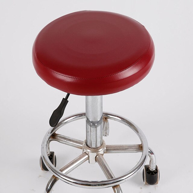 New Elastic PU Leather Round Stool Chair Cover Waterproof Pump Chair Protector Bar Beauty Salon Small Round Seat Cushion Sleeve
