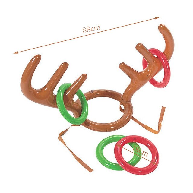 Christmas Game Inflatable Reindeer Antler Hat Ring Toss Christmas Gift for Kids Navidad Natal New Year Gift Game Xmas Decor Noel