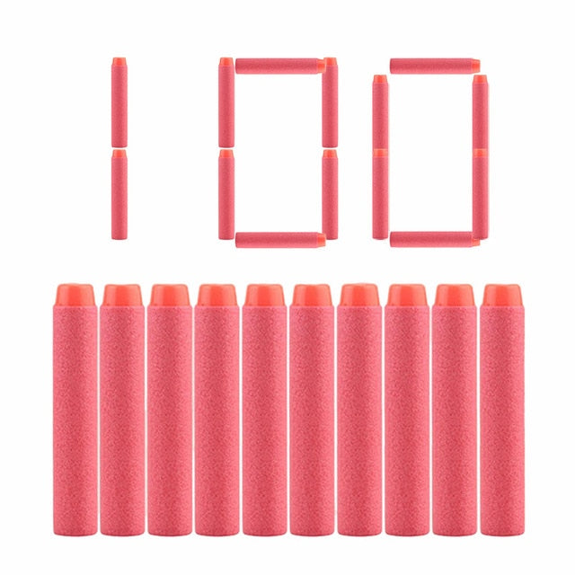 100pcs For Nerf Bullets EVA Soft Hollow Hole Head 7.2cm Refill Bullet Darts for Nerf Toy Gun Accessories for Nerf Blasters