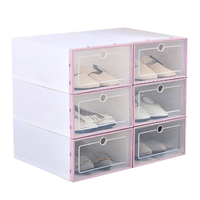 Thickened Flip Shoes Transparent Drawer Case Plastic Shoe Boxes Stackable Box storage box shoe storage organizer HFing
