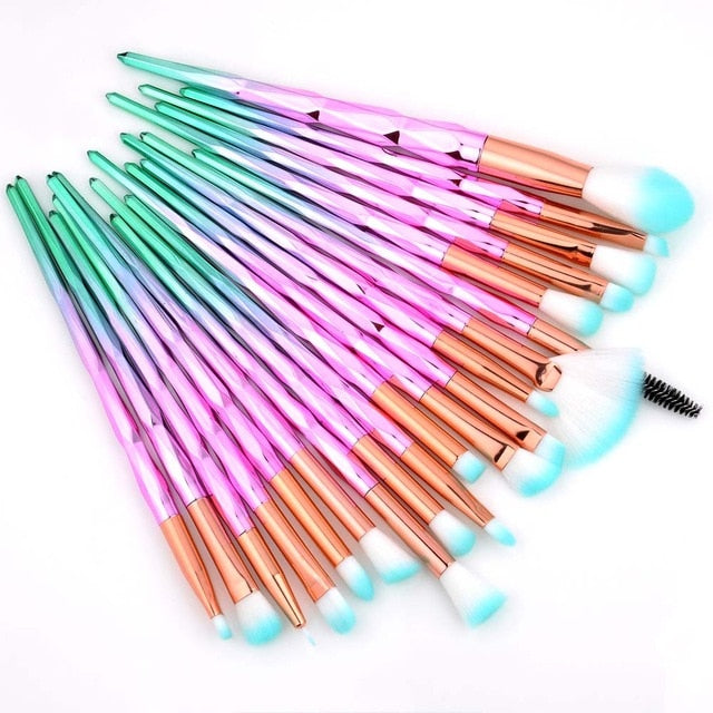 FLD 20Pcs Professional Eyelash Makeup Brushes Set Eye Shadow Brush Eyebrow Brush Foundation Mascara Brushes Cosmetic Tools Kits