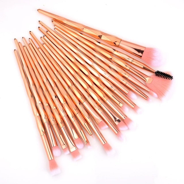 FLD 20Pcs Professional Eyelash Makeup Brushes Set Eye Shadow Brush Eyebrow Brush Foundation Mascara Brushes Cosmetic Tools Kits