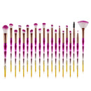 20Pcs Diamond Makeup Brushes Set Beauty Make Up Brush Tool Cosmetic Powder Foundation Blending Eye Shadow Eyebrow Eyelash Brush