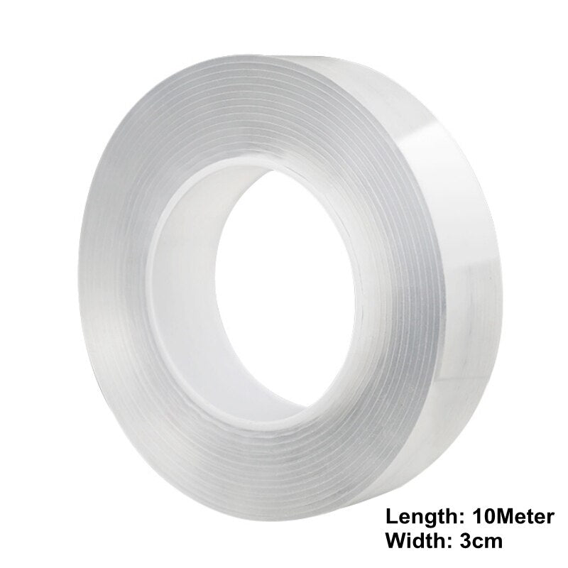 1/3/5/10M 1MM Nano Magic Tape Double Sided Tape Transparent No Trace Acrylic Waterproof Adhesive Tape Cleanable Free Shipping